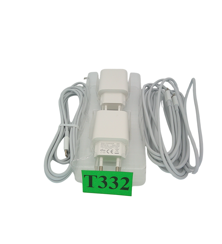 ZESTAW 2x ŁADOWARKA SIECIOWA USB-C 20W PD DO iPHONE + 2x KABEL 2M CA-15T-F