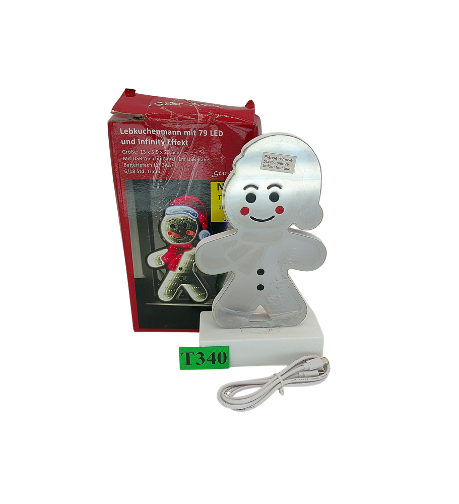 Bałwan 3D Infinity LED Dekoracja Świąteczna 79 LED USB Timer 23,3 cm