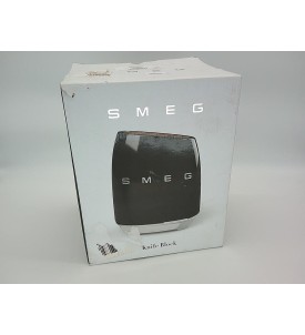 SMEG Blok Stojak na Noże Czarny Drewno Bukowe Stal Nierdzewna Retro
