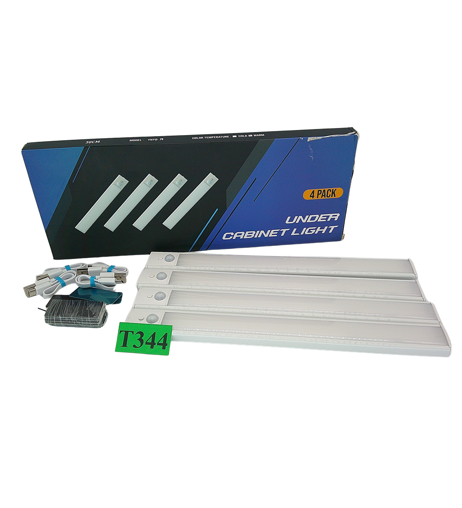 Bezprzewodowe Lampki LED Podszafkowe 4 szt. | 30 cm | Ciepła Biel | USB | Oświetlenie do Kuchni, Szafy i Garderoby