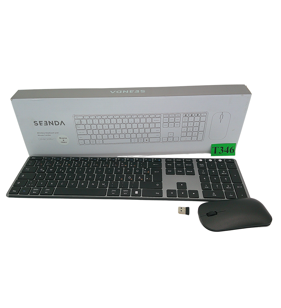 Klawiatura Bluetooth SEENDA SKM64-3 QWERTZ Niemiecka Czarna Szara