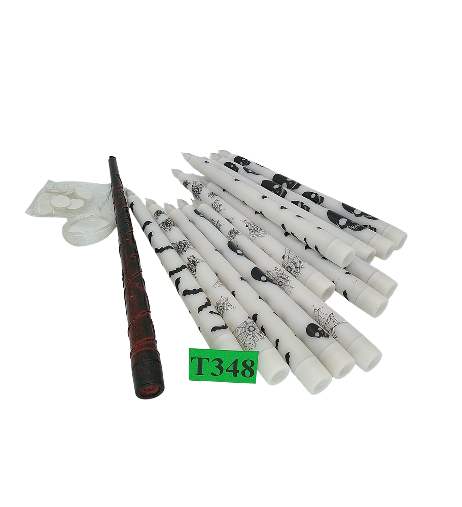 12x Pływające Świece LED z Magiczną Różdżką Pilot Migoczący Płomień Halloween
