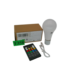 Żarówka LED A19 E27 RGB Akumulatorowa 3 Barwy Pilot Dotyk USB-C
