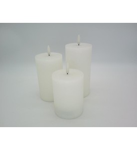 Nordic Flame Świece LED 3 szt. z Pilotem Timer Dekoracyjne 10/12,5/15 cm