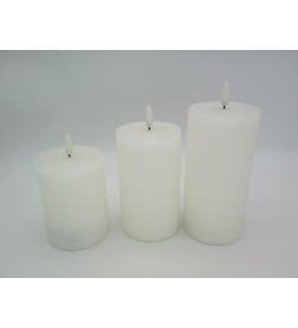 Nordic Flame Świece LED 3 szt. z Pilotem Timer Dekoracyjne 10/12,5/15 cm
