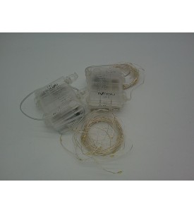 BXROIU 2x Łańcuch Świetlny 50 LED Lampki na Baterie Srebrny Drucik 2 Tryby