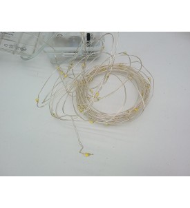 BXROIU 2x Łańcuch Świetlny 50 LED Lampki na Baterie Srebrny Drucik 2 Tryby