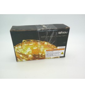 BXROIU 2x Łańcuch Świetlny 50 LED Lampki na Baterie Srebrny Drucik 2 Tryby