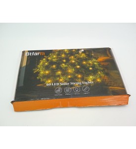 Btfarm Lampki Solarne Ogrodowe 60 LED Ciepłe Światło 8 Trybów Timer IP65