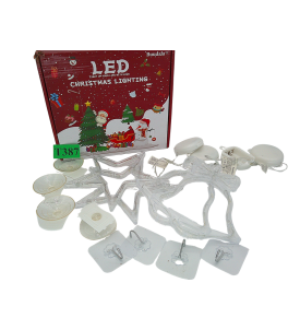 Dekoracje Okienne LED 4 szt. Gwiazdki Dzwonki Timer 6H Lampki na Baterie AAA