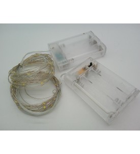 Litogo Lampki LED na Druciku 2 szt. Fairy Lights Timer 6H/18H na Baterie AA