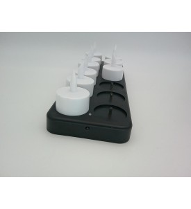 FLAMME CHARGE 12x Świeca LED Tealight Akumulatorowa Stacja Ładowania Pilot Efekt Płomienia