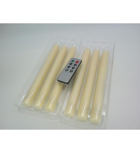 Zestaw 12x Świeca LED z Prawdziwego Wosku 22 cm Pilot Timer Dekoracyjne na Baterie AAA