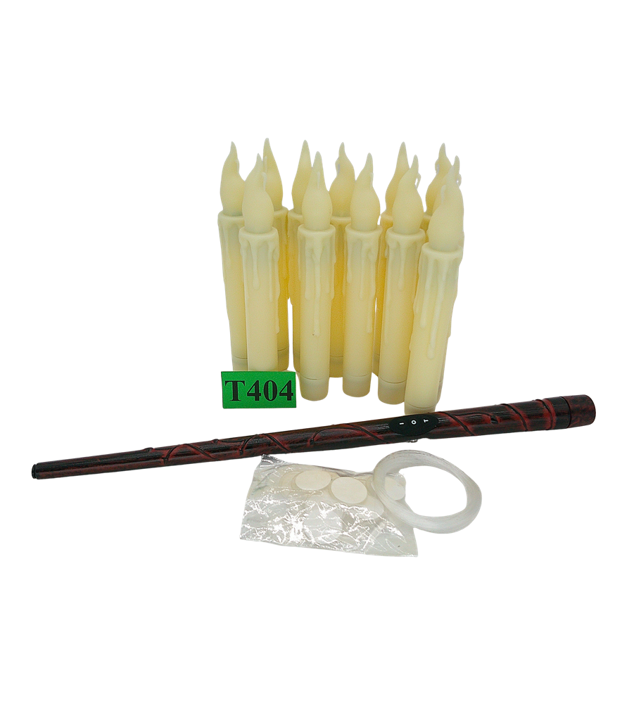 12x Magic Floating Candle Lewitujące Świece LED z Różdżką Pilotem Haczyki Żyłka 17 cm