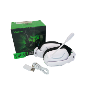 WESEARY WG1 Słuchawki Gamingowe Bezprzewodowe | 2.4G + Bluetooth | Mikrofon | Dźwięk Przestrzenny | Kolor biały I PS5 PS4 PC Mac