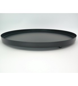 CeleBig Taca Dekoracyjna Okrągła 40 cm Metalowa Czarna na 3 Nóżkach Pod Świece