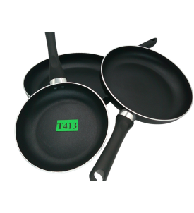 Amazon Basics Zestaw 3 Patelni 20 25 30 cm Non-Stick Aluminiowe Soft-Touch