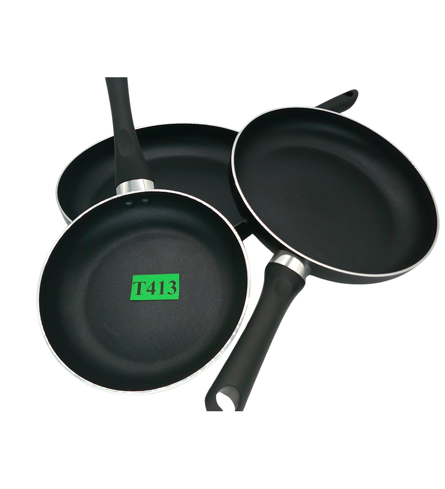 Amazon Basics Zestaw 3 Patelni 20 25 30 cm Non-Stick Aluminiowe Soft-Touch