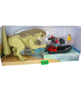 Jurassic World Rebirth Mattel JGB55 Distortus Rex Island Escape – Dinozaury Figurki Tratwa Zestaw