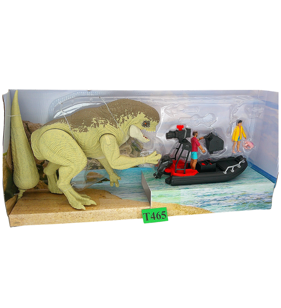 Jurassic World Rebirth Mattel JGB55 Distortus Rex Island Escape – Dinozaury Figurki Tratwa Zestaw