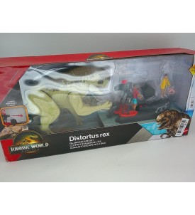 Jurassic World Rebirth Mattel JGB55 Distortus Rex Island Escape – Dinozaury Figurki Tratwa Zestaw