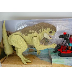 Jurassic World Rebirth Mattel JGB55 Distortus Rex Island Escape – Dinozaury Figurki Tratwa Zestaw