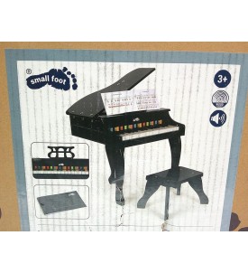 Fortepian Dziecięcy Small Foot Czarny Pianino Drewniane Stołek Nuty Śpiewnik 3+