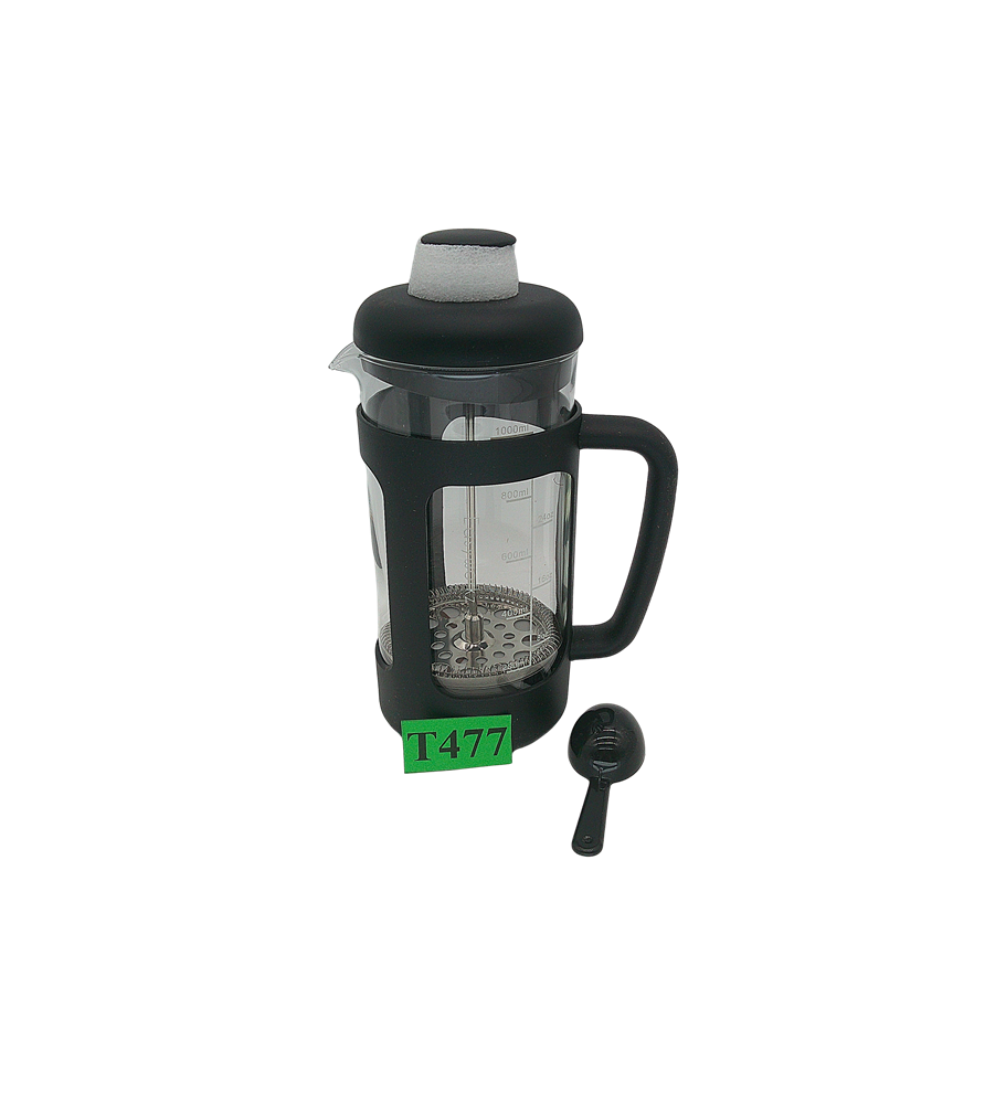 Easyworkz French Press 1000 ml Zaparzacz do Kawy i Herbaty Szklany Dzbanek Czarny