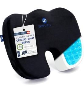 SIMPUREA Poduszka Ortopedyczna Koala do Siedzenia Memory Foam Żelowa Ergonomiczna 45 × 35 cm