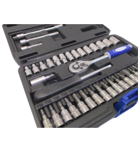 ZESTAW KLUCZY NASADOWYCH 1/4" 38 SZT. NASADKI GRZECHOTKA PRZEDŁUŻKI HEX TORX.