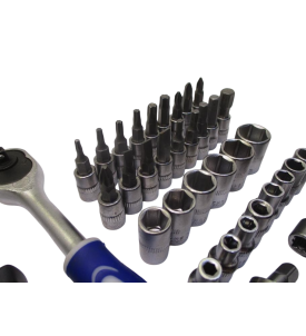 ZESTAW KLUCZY NASADOWYCH 1/4" 38 SZT. NASADKI GRZECHOTKA PRZEDŁUŻKI HEX TORX.