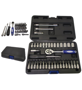 ZESTAW KLUCZY NASADOWYCH 1/4" 38 SZT. NASADKI GRZECHOTKA PRZEDŁUŻKI HEX TORX.