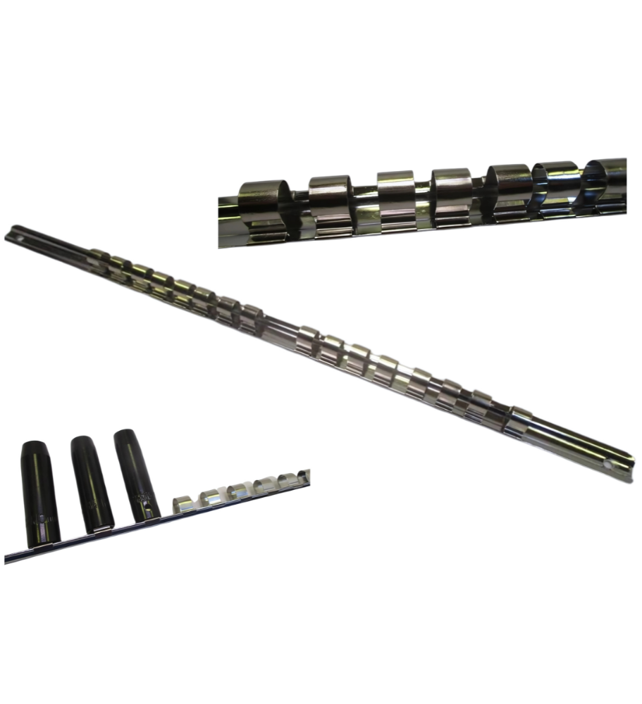 LISTWA SZYNA STALOWA NA NASADKI 1/2" 16szt 510mm METALOWA UCHWYT