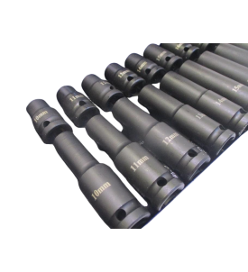 NASADKI UDAROWE WZMACNIANE DŁUGIE I KRÓTKIE 20szt 1/2" 10-19mm + WALIZKA HARD DO KLUCZA
