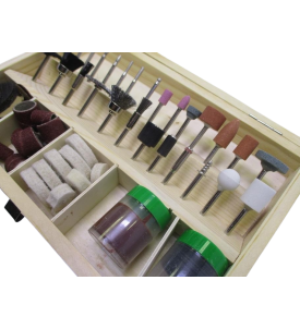 ZESTAW AKCESORIÓW KOŃCÓWEK 100 SZTUK 3mm DO MINISZLIFIERKI DREMEL  + WALIZKA