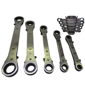 KLUCZE PŁASKIE OCZKOWE Z GRZECHOTKĄ ZESTAW 5 SZTUK 6-22mm + ORGANIZER