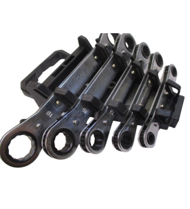 KLUCZE PŁASKIE OCZKOWE Z GRZECHOTKĄ ZESTAW 5 SZTUK 6-22mm + ORGANIZER