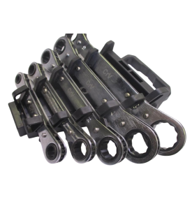 KLUCZE PŁASKIE OCZKOWE Z GRZECHOTKĄ ZESTAW 5 SZTUK 6-22mm + ORGANIZER