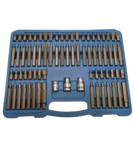 DUŻY ZESTAW KOŃCÓWEK BITÓW IMBUS TORX SPLINE 75 SZTUK  + WALIZKA