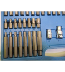 DUŻY ZESTAW KOŃCÓWEK BITÓW IMBUS TORX SPLINE 75 SZTUK  + WALIZKA