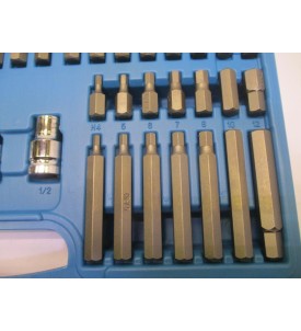 DUŻY ZESTAW KOŃCÓWEK BITÓW IMBUS TORX SPLINE 75 SZTUK  + WALIZKA