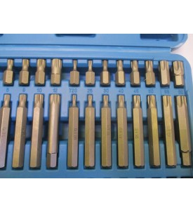DUŻY ZESTAW KOŃCÓWEK BITÓW IMBUS TORX SPLINE 75 SZTUK  + WALIZKA