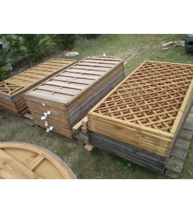 Płot panelowy drewniany 180x90cm ogrodzenie lamelowy ażurowy impregnowany miks wzorów