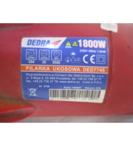 UKOŚNICA PIŁA KĄTOWA Z POSUWEM DEDRA DED7745 KOMPLETNY SILNIK Z PRZEKŁADNIĄ  1800W