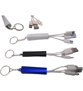 Brelok ładowarka kabel do telefonu USB A, USB C, LIGHTNING Apple 3w1