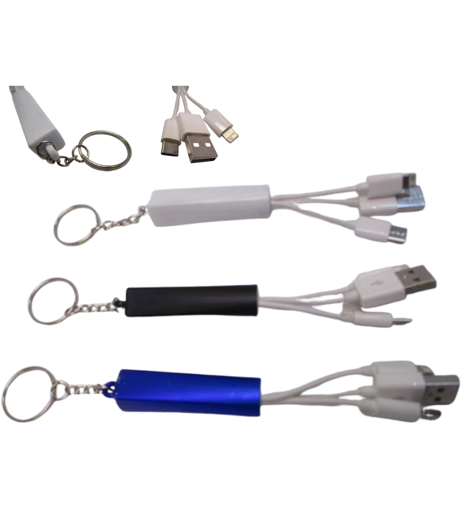 Brelok ładowarka kabel do telefonu USB A, USB C, LIGHTNING Apple 3w1 Brelok ładowarka kabel do telefonu USB A, USB C, LIGHTNING Apple 3w1