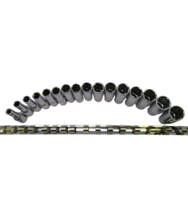 ZESTAW NASADEK 1/2" DŁUGIE NASADKI 16SZT 8-24MM KLUCZE NASADOWE LISTWA