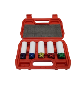 DŁUGIE NASADKI UDAROWE DO FELG / ALUFELG – ZESTAW NASADEK 5 SZT. (15–22 mm) 1/2"