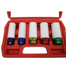 DŁUGIE NASADKI UDAROWE DO FELG / ALUFELG – ZESTAW NASADEK 5 SZT. (15–22 mm) 1/2"