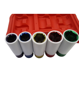 DŁUGIE NASADKI UDAROWE DO FELG / ALUFELG – ZESTAW NASADEK 5 SZT. (15–22 mm) 1/2"